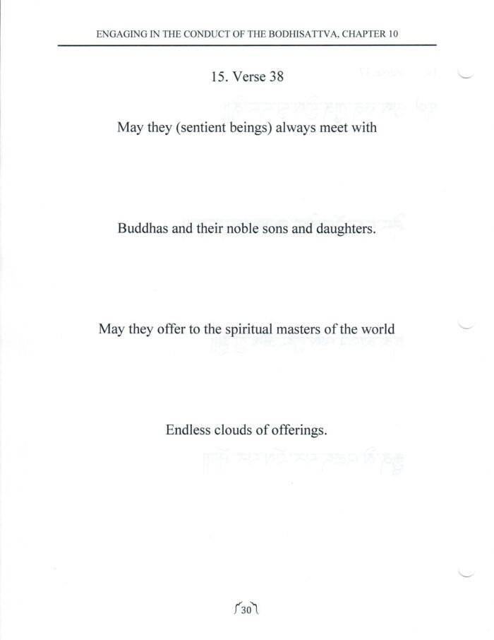 The Way of the Bodhisattva Translation Workbook: Verses from Ch 10, “The Dedication” by Tibetan Language Institute